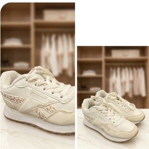 Little Girl’s Reebok Royal Classic Jogger Platform Sneakers Alabaster Leopard 13